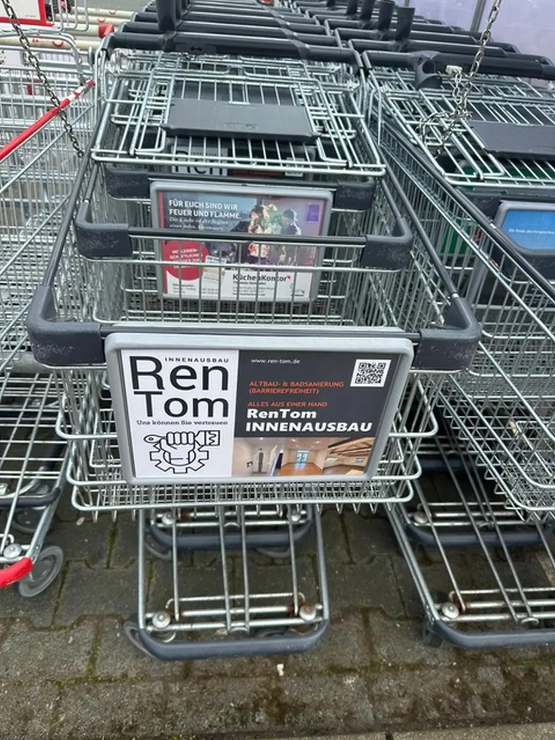 Banner auf dem Einkaufswagen von RenTom INTERIOR DESIGN